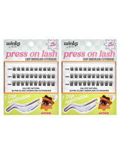 Extensiones de Pestañas Ardell Winks Pre-Glued Natural - 2 Paquetes