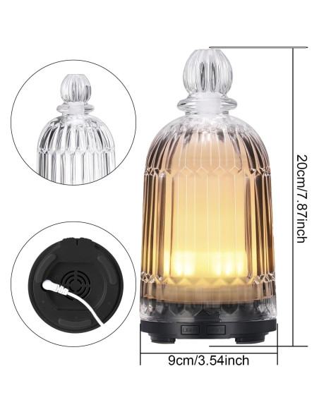 Difusor de Aceite Esencial DOUDING 120ml Ultrasónico Negro