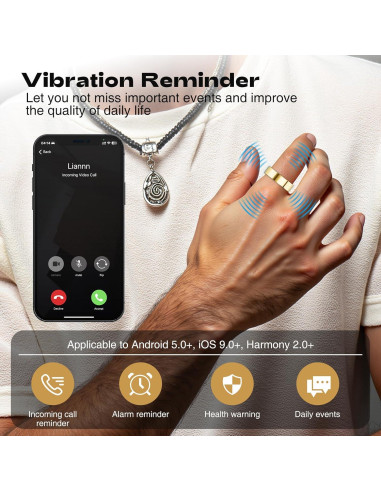 Anillo Inteligente de Salud y Fitness Dorado TM22 - 5ATM