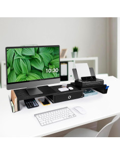 Soporte Doble para Monitor con Cajón y Pierna de Metal 119.9 cm 2