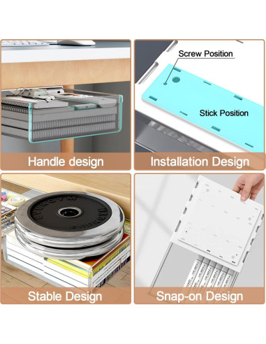 Organizador de Cajones Bajo Escritorio SVNNELP 2 Piezas