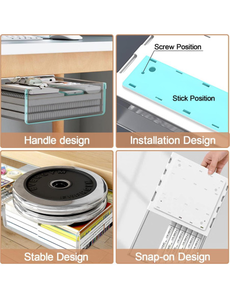 Organizador de Cajones Bajo Escritorio SVNNELP 2 Piezas