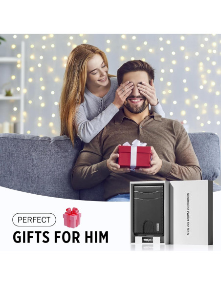 Billetera Minimalista UMOVEN Negro con Bloqueo RFID y Pop Up Billetera Minimalista UMOVEN Negro con Bloqueo RFID y Pop Up