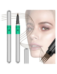 Lápiz de Cejas Microblading Shantou Castaño Medio 4 Puntas