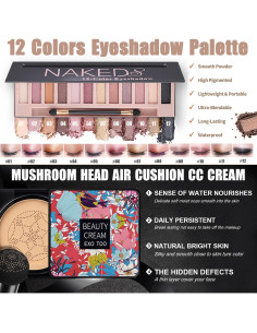 Kit de Maquillaje Completo NUIBO - 12 Sombras, Base, Labiales 2