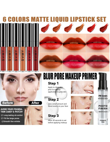 Kit de Maquillaje Completo NUIBO - 12 Sombras, Base, Labiales