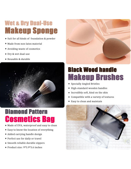 Kit de Maquillaje Completo NUIBO - 12 Sombras, Base, Labiales