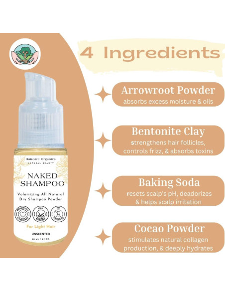 Champú Seco Voluminizador Untamed Organics 76.5 g Cabello Claro