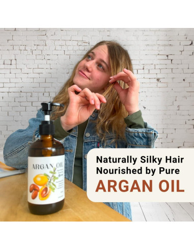 Aceite de Argan 100% Puro Nature Packaged 236ml para Cabello y Piel