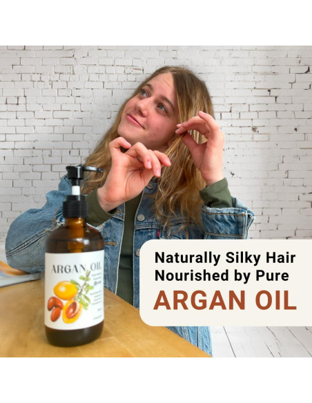 Aceite de Argan 100% Puro Nature Packaged 236ml para Cabello y Piel