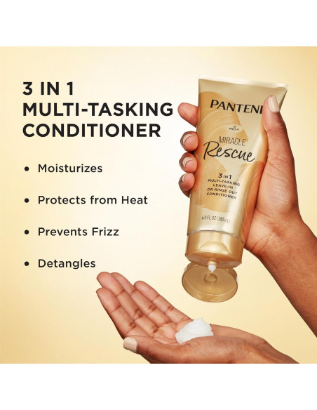 Acondicionador sin enjuague Pantene Miracle Rescue 177 ml - Hidratante y protector térmico