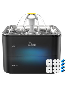 Fuente de Agua para Gatos Wonder Creature 3L Acero Inoxidable LED