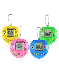 4 Llaveros Mascotas Virtuales SAFSOUL 168 Tipos LCD Portátiles