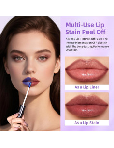 Tinte Labial Peel Off KIMUSE 12HR Hidratante Color Mauve 2