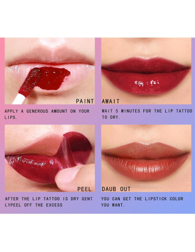 Tinte de Labios Mate Peel Off Petansy - 3 Colores Larga Duración
