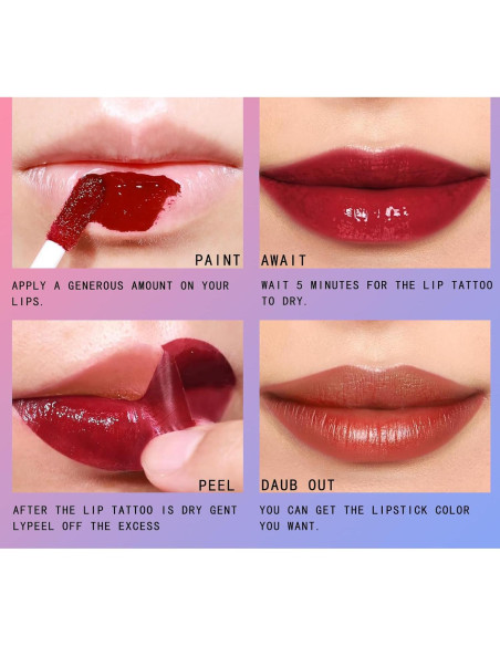 Tinte de Labios Mate Peel Off Petansy - 3 Colores Larga Duración Tinte de Labios Mate Peel Off Petansy - 3 Colores Larga Duración