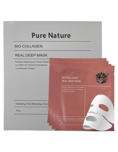 Máscara Hidratante de Bio-Colágeno Pure Nature - 4 Unidades