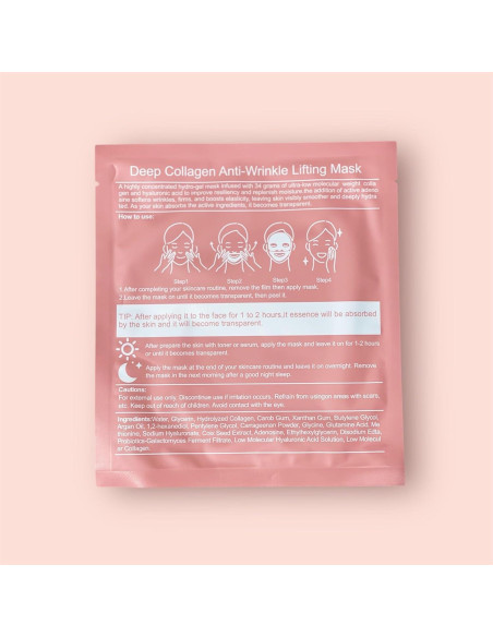 Máscara Hidratante de Bio-Colágeno Pure Nature - 4 Unidades