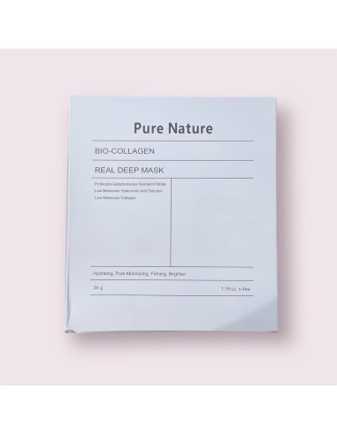 Máscara Hidratante de Bio-Colágeno Pure Nature - 4 Unidades