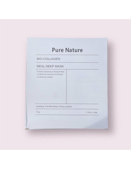 Máscara Hidratante de Bio-Colágeno Pure Nature - 4 Unidades