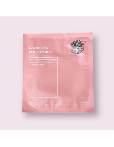 Máscara Hidratante de Bio-Colágeno Pure Nature - 4 Unidades
