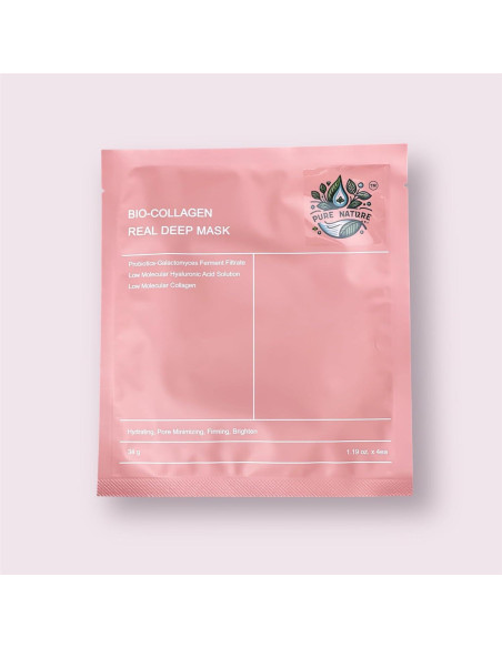 Máscara Hidratante de Bio-Colágeno Pure Nature - 4 Unidades