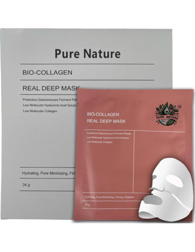 Máscara Hidratante de Bio-Colágeno Pure Nature - 4 Unidades