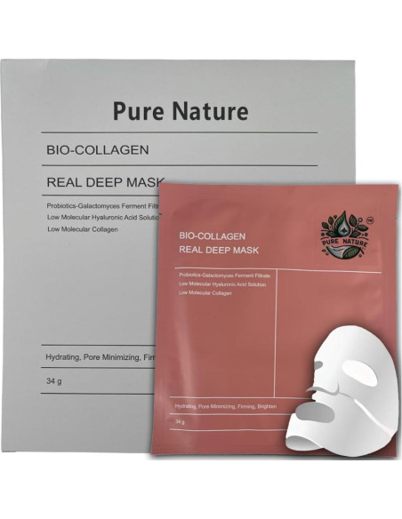 Máscara Hidratante de Bio-Colágeno Pure Nature - 4 Unidades