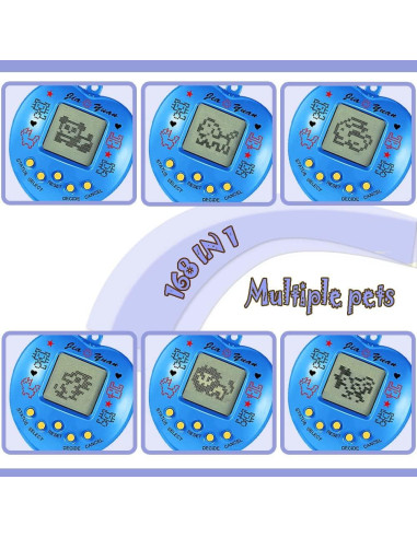 4 Llaveros Mascotas Virtuales SAFSOUL 168 Tipos LCD Portátiles