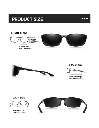 Gafas de sol polarizadas BIRCEN para hombres, UV400, marco Mg-Al