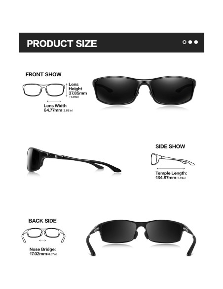 Gafas de sol polarizadas BIRCEN para hombres, UV400, marco Mg-Al Gafas de sol polarizadas BIRCEN para hombres, UV400, marco Mg-Al