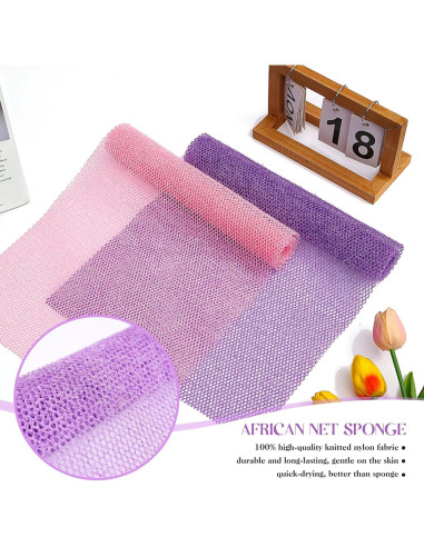 3 Esponjas de Baño Africana HK-Moii Exfoliantes 30x80 cm