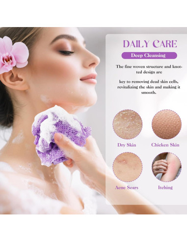 3 Esponjas de Baño Africana HK-Moii Exfoliantes 30x80 cm