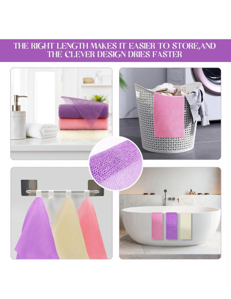 3 Esponjas de Baño Africana HK-Moii Exfoliantes 30x80 cm