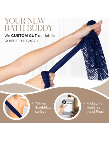 Esponja de Red Africana Exfoliante Set 2 Piezas Azul y Blanco