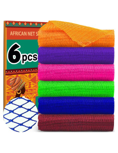 Conjunto 6 Esponjas de Red Africana AROIC - Exfoliantes para Ducha