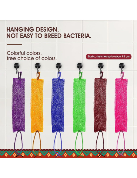 Conjunto 6 Esponjas de Red Africana AROIC - Exfoliantes para Ducha