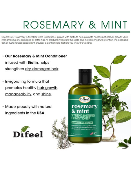 Acondicionador Difeel Romero y Menta 340 g con Biotina