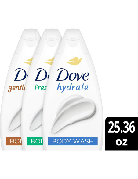 Dove Gel de Ducha Hidratante 3-Pack 750ml - Cuidado Fresco