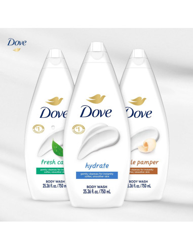 Dove Gel de Ducha Hidratante 3-Pack 750ml - Cuidado Fresco