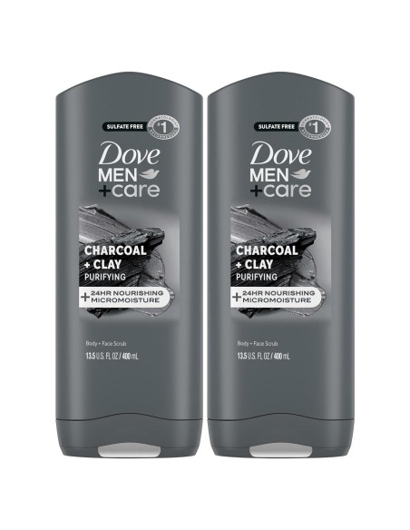 Jabón Corporal y Facial Dove Men+Care Carbón + Arcilla 2x400ml