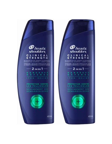 Champú 2-en-1 Head & Shoulders Clinical Strength 400 mL x2 - Alivio Caspa