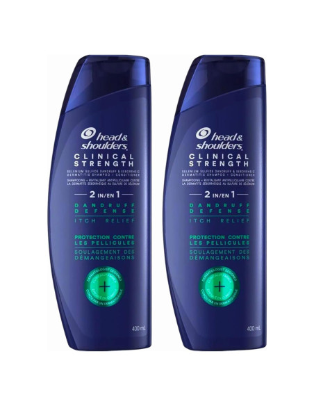 Champú 2-en-1 Head & Shoulders Clinical Strength 400 mL x2 - Alivio Caspa Champú 2-en-1 Head & Shoulders Clinical Strength 400 mL x2 - Alivio Caspa