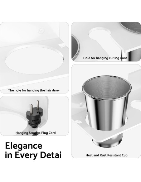 Organizador de Herramientas para el Cabello HIIMIEI Montaje en Pared