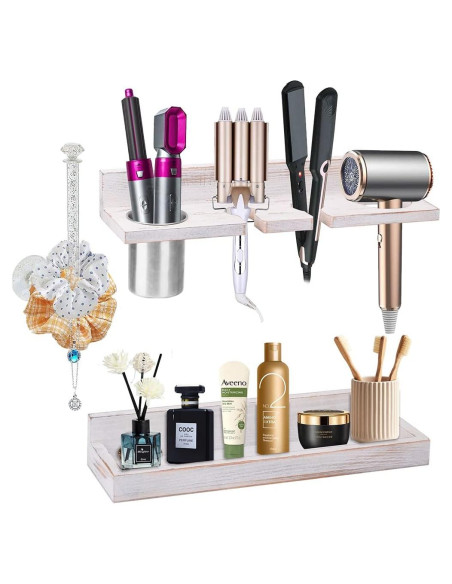 Organizador de Herramientas para el Cabello MRPAPA, Madera, 2 Niveles