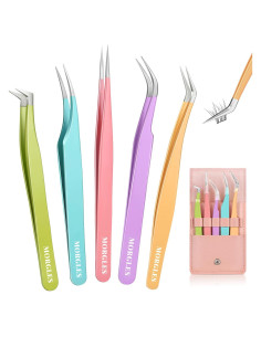 Juego de Pinzas para Extensiones de Pestañas MORGLES 5 Pcs