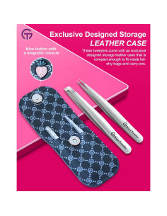 Juego de Pinzas de Precisión GlamTweeler Plata Brillante 2