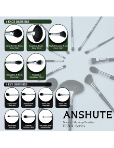 Juego de Brochas de Maquillaje Profesional Anshute 12 Piezas 2