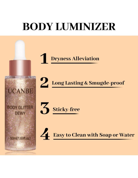 Iluminador Corporal Hidratante UCANBE Oro Rosa 03 91g