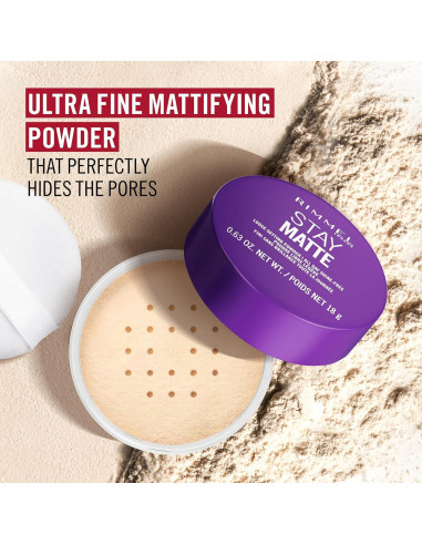 Rimmel Stay Matte Polvo Suelto 001 Transparente 17.86g Vegano